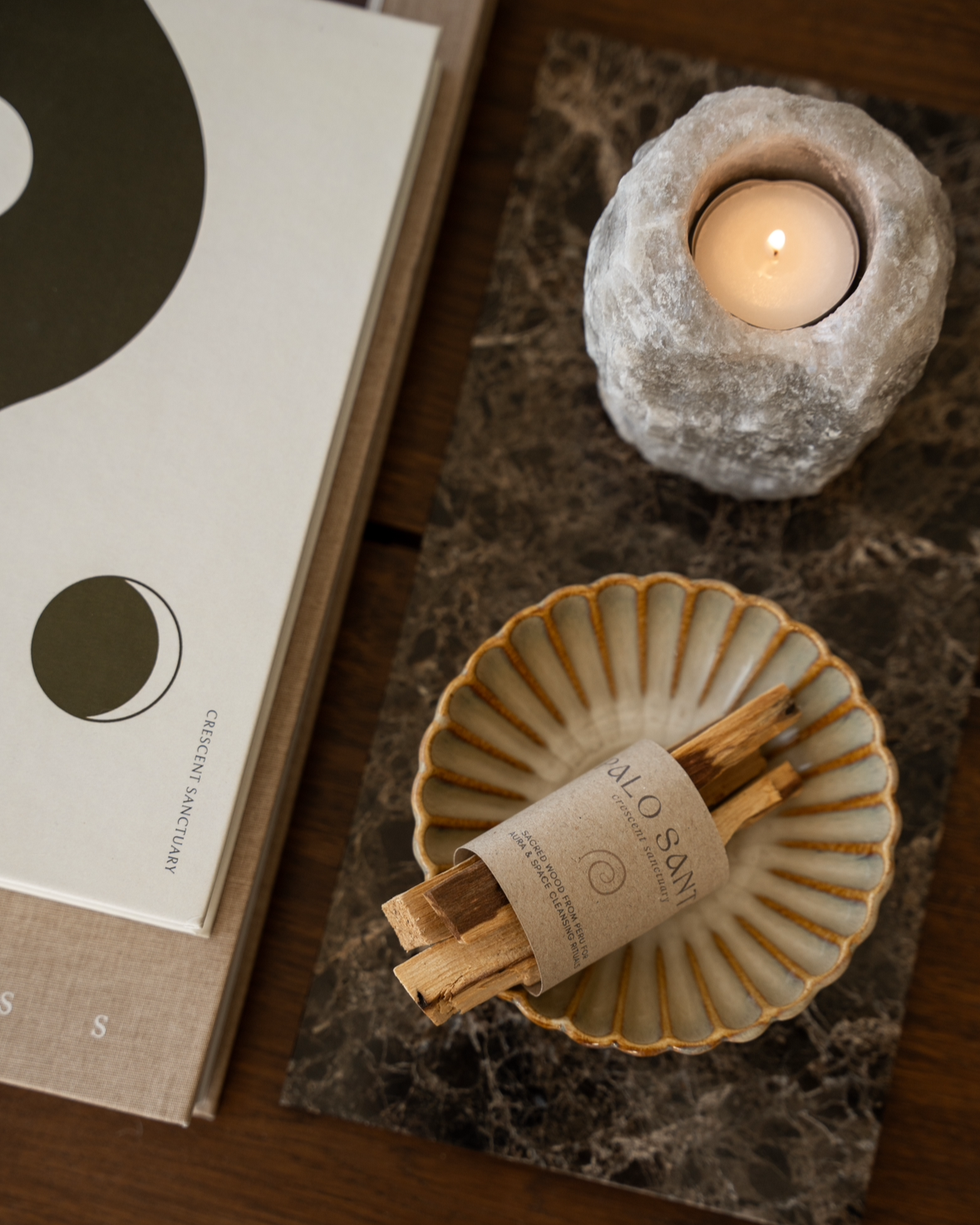 Himalayan Salt Stone Tea Light Holder Raw
