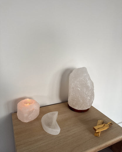 Himalayan Salt Stone Tea Light Holder Raw