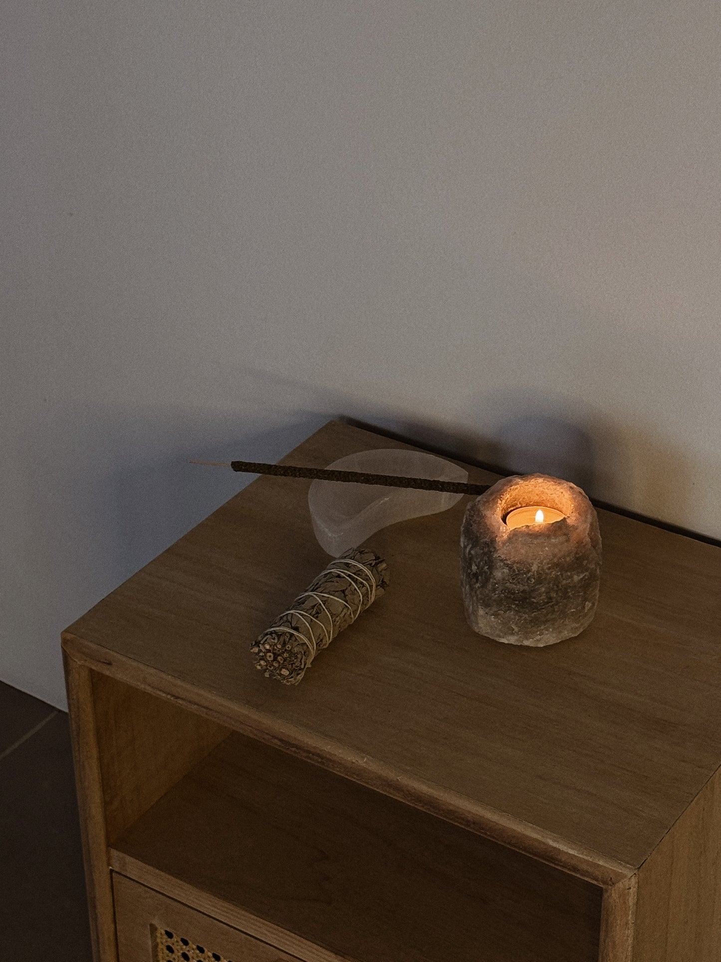 Himalayan Salt Stone Tea Light Holder Raw