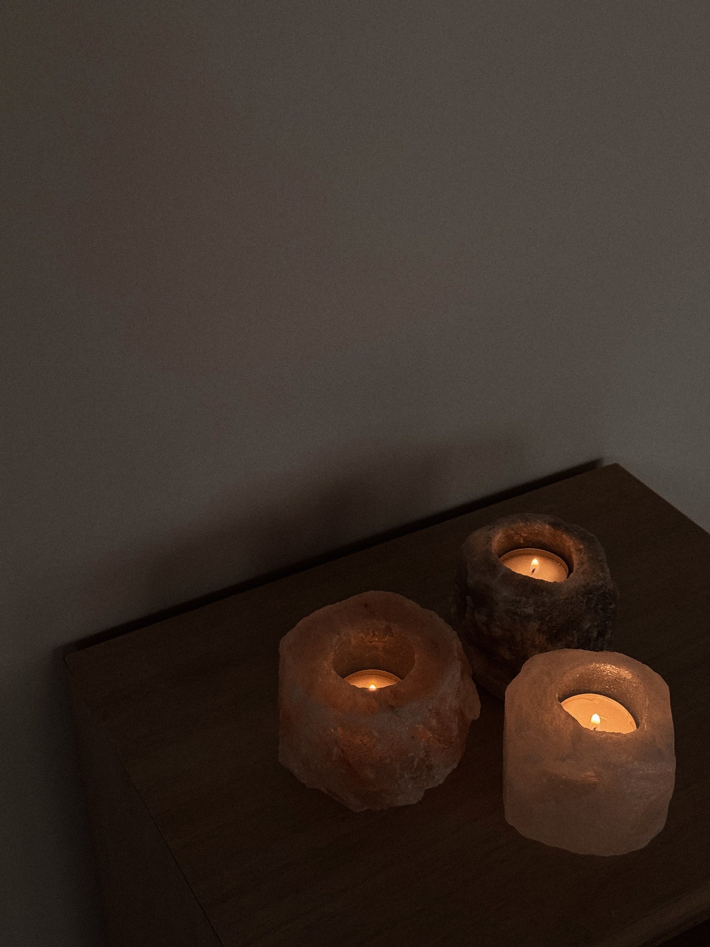 Himalayan Salt Stone Tea Light Holder Raw