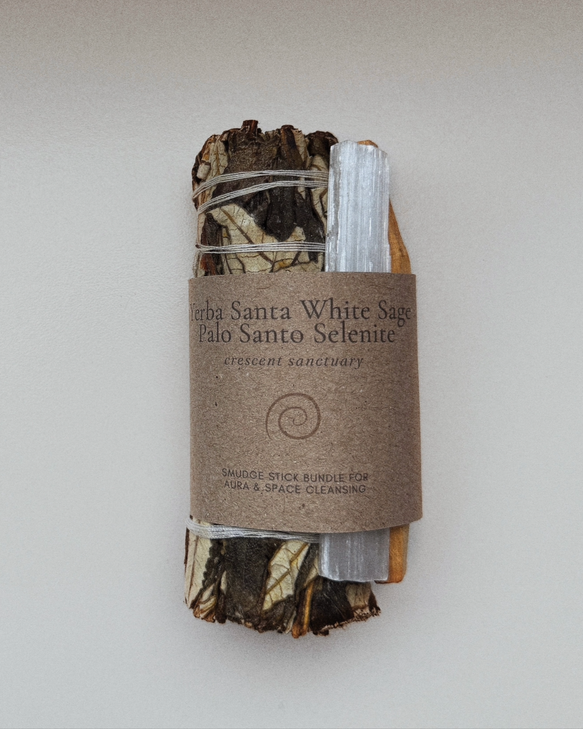 Yerba Santa, White Sage, Palo Santo & Selenite Smudge Stick Bundle