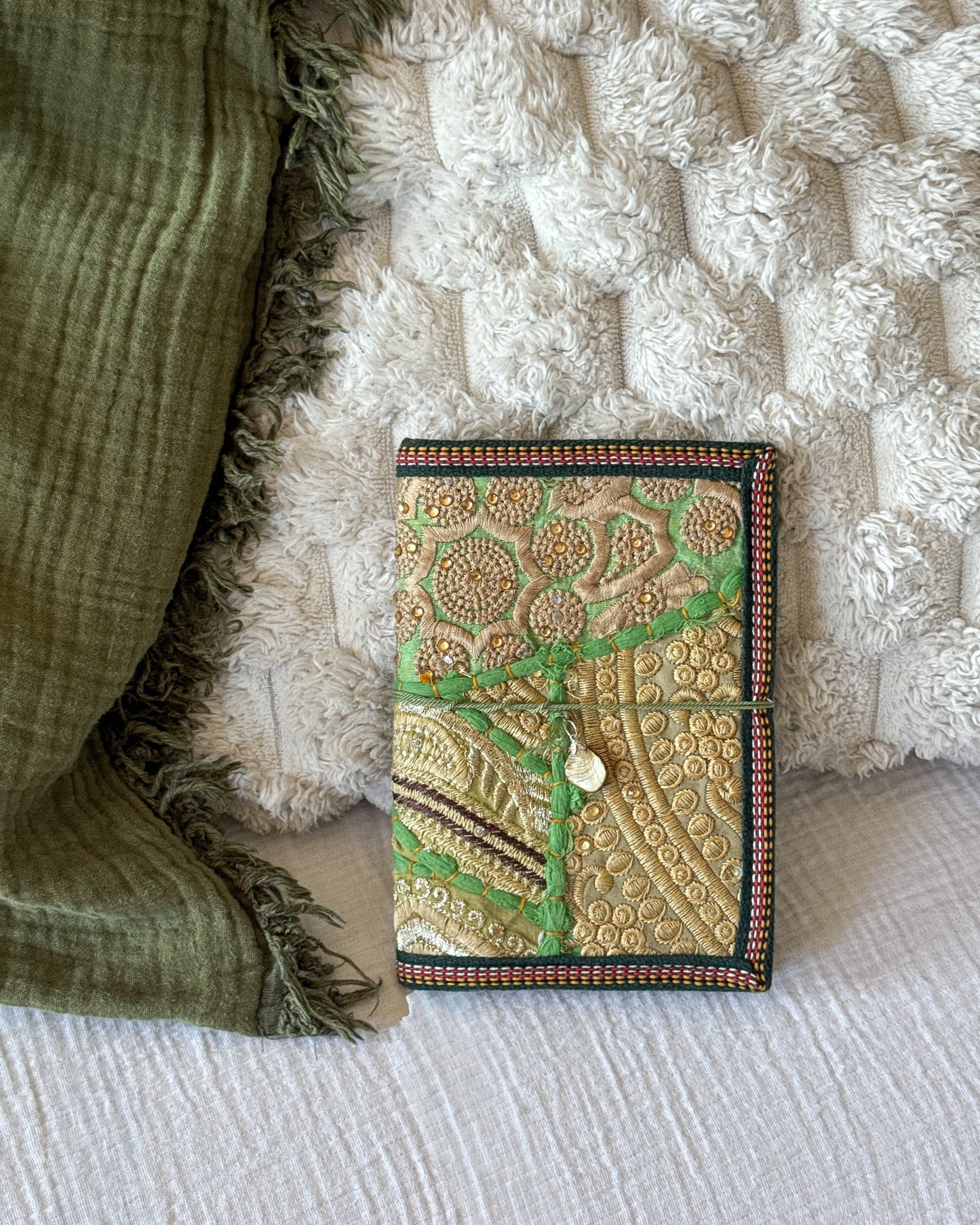 Handmade One of a Kind Journal - Sage Pearl