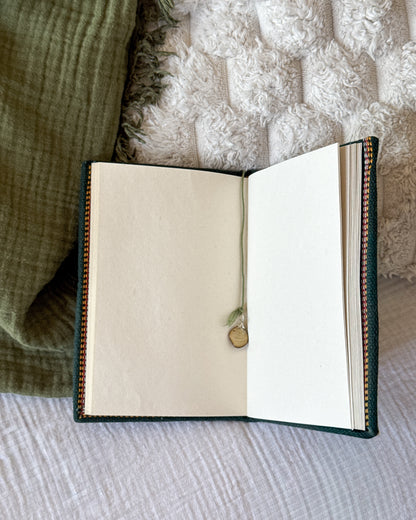 Handmade One of a Kind Journal - Sage Pearl